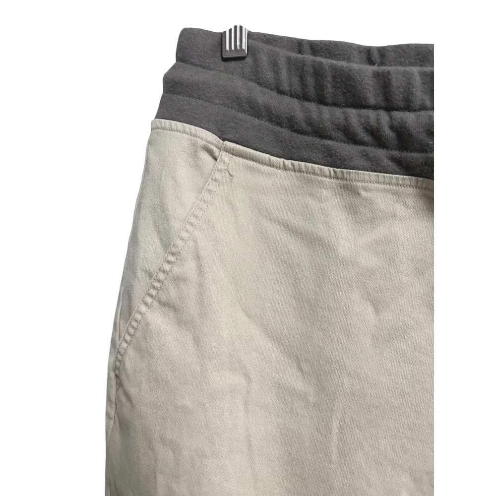 Varley Valley Pant Mocha Cream Colorblock Linen‎ Blend Joggers Large